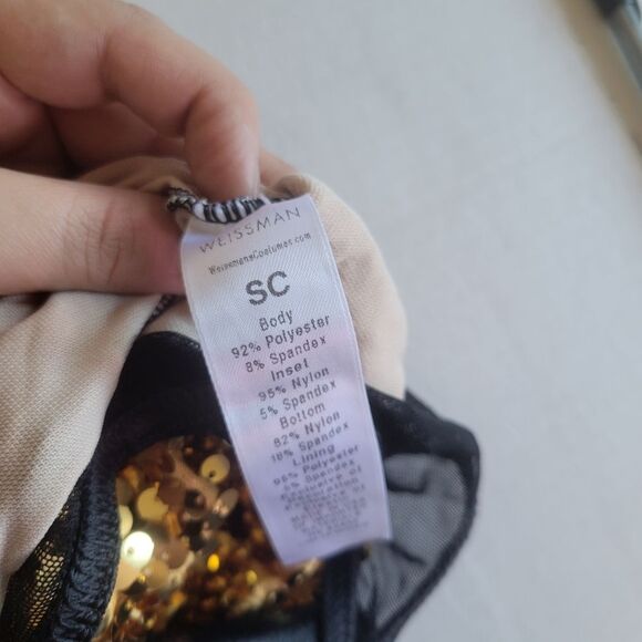 Weissman Girl Gold Black Sequin Dress Size SC Small 6-6x - Picture 5 of 9